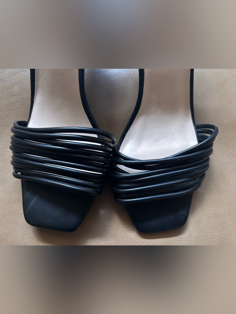 H by Halston Black minimalist 2.5 inch Ruched Strap Slingback minimalist Heels - Picture 5 of 5